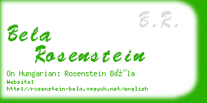 bela rosenstein business card
